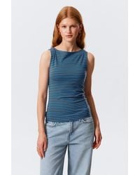 Weekday - Annie Striped Sleeveless Boat-Neck Top - Lyst