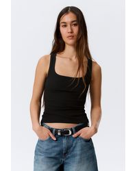 Weekday - Slim Square Neck Ribbed Tank Top - Lyst