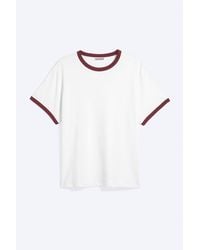 Weekday - Short-Sleeved Contrast Trim Cotton T-Shirt - Lyst