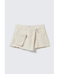 Monki - Asymmetric Cotton Twill Wrap Skort - Lyst
