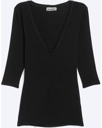 Weekday - Deep V-Neck Three-Quarter Sleeve Top - Lyst
