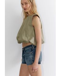 Monki - Ärmelloses Popeline-Top Mit Ballonsaum - Lyst
