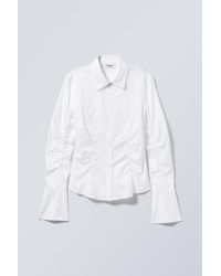 Weekday - Ruched Poplin Shirt - Lyst