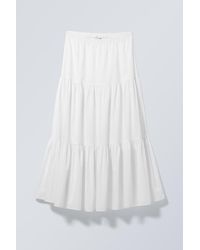 Weekday - Tiered Maxi Poplin Skirt - Lyst