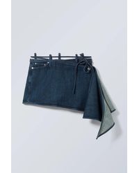 Weekday - Short Denim Wrap Skirt - Lyst