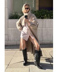 Weekday - Loose Fit Trench Coat With Funnel Collar - Lyst