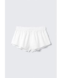 Monki - Mid-Rise Cotton Poplin Pyjama Shorts - Lyst