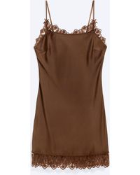 rmn studio satin lace slip dress Juniper Lace Trim Satin Midi Slip Dress • Shop American Threads Online Yellow / L