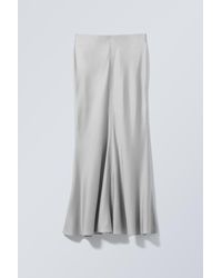 Weekday - Paige Satin Long Skirt - Lyst