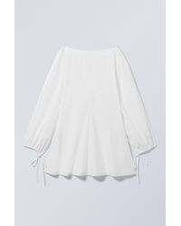 Weekday - Cotton Poplin Tie-Detail Mini Dress - Lyst
