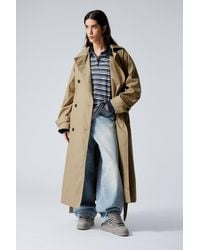 Weekday - Oversized Double-Breasted Cotton Trench Coat - Lyst