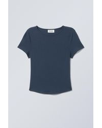Weekday - Curved Hem Fitted Modal T-shirt - Lyst