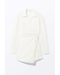 Weekday - Long-Sleeved Mini Wrap Shirt Dress - Lyst