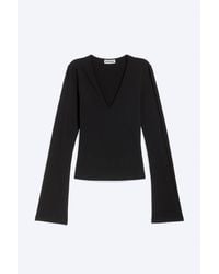 Weekday - V-Neck Slim Long-Sleeved Top - Lyst