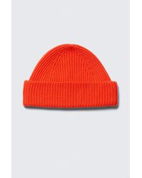 Weekday - Fold Knit Wool Blend Beanie - Lyst