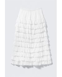 Weekday - Tiered Frilled Maxi Skirt - Lyst