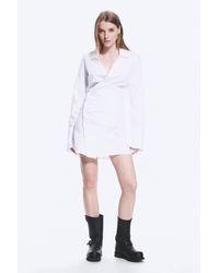 Weekday - Long-Sleeved Asymmetric Mini Shirt Dress - Lyst