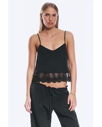 Monki - Cropped Lace‑Trim Camisole - Lyst