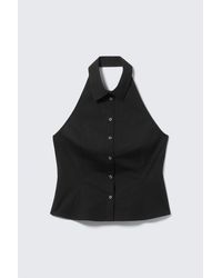 Weekday - Sleeveless Halterneck Shirt Top - Lyst