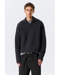 Weekday - Knitted Wool-Blend Polo Sweater - Lyst