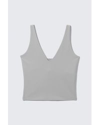 Weekday - Cropped Plunge Sports Top - Lyst