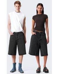 Weekday - Astro Denim Loose Baggy Shorts - Lyst