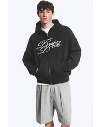 Weekday - Loose Graphic Zip Hoodie - Lyst