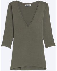 Weekday - Deep V-Neck Three-Quarter Sleeve Top - Lyst