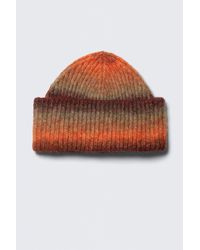 Weekday - Umgeschlagener Beanie Aus Rippstrick - Lyst