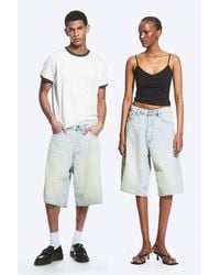 Weekday - Astro Mid Rise Loose Baggy Denim Shorts - Lyst