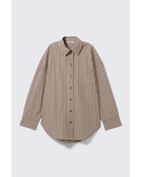 Monki - Oversized Long-Sleeved Cotton Shirt - Lyst
