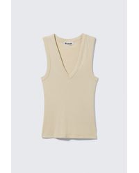 Weekday - Ribbed V-Neck Tank Top - Lyst