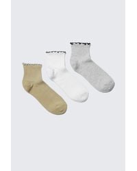 Weekday - 3-Pack Frill Edge Short Socks - Lyst
