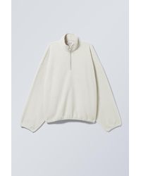 Weekday - Oversized-Sweatshirt Aus Fleece Mit Half-Zip - Lyst
