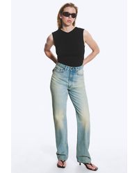 Weekday - Rowe Super High Waisted Regular Straight Jeans - Lyst