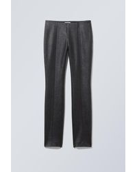 Weekday - Dalia Coated Faux Leather Slim Trousers - Lyst