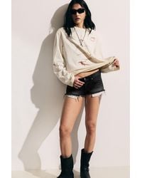 Weekday - Venus Frayed Low Rise Denim Hotpants - Lyst