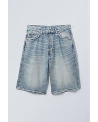 Weekday - Astro Mid Rise Loose Baggy Denim Shorts - Lyst