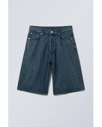 Weekday - Astro Denim Loose Baggy Shorts - Lyst