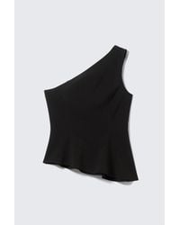 Weekday - Asymmetric One-Shoulder Fitted Top - Lyst