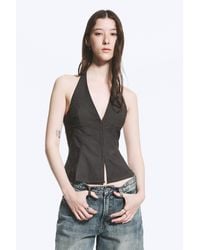 Weekday - Tie-Back Hook-And-Eye Halterneck Top - Lyst