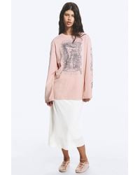 Monki - Printed Long-Sleeved Cotton T-Shirt - Lyst