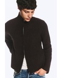 Weekday - Relaxed Wool-Blend Rib-Knit Zip Cardigan - Lyst
