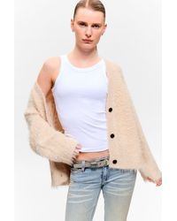 Monki - Oversized Strickjacke Mit V-Ausschnitt - Lyst