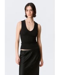 Weekday - Ribbed V-Neck Tank Top - Lyst