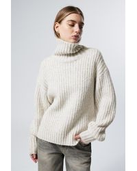 Weekday - Loose Knitted Turtleneck Sweater - Lyst