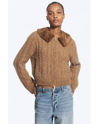 Monki - Knitted Two-Way Zip Cardigan - Lyst