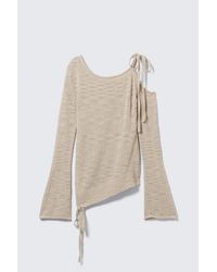 Weekday - Asymmetric Tie-Shoulder Knitted Sweater - Lyst