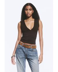 Weekday - Fitted V-Neck Sleeveless Top - Lyst