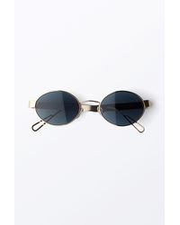 Monki - Minimal Metal Oval Sunglasses - Lyst